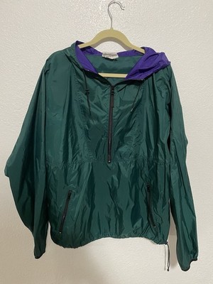 Helly Hansen Full Zip Windbreaker Jacket X-Large Green Purple Mens Hooded Nylon