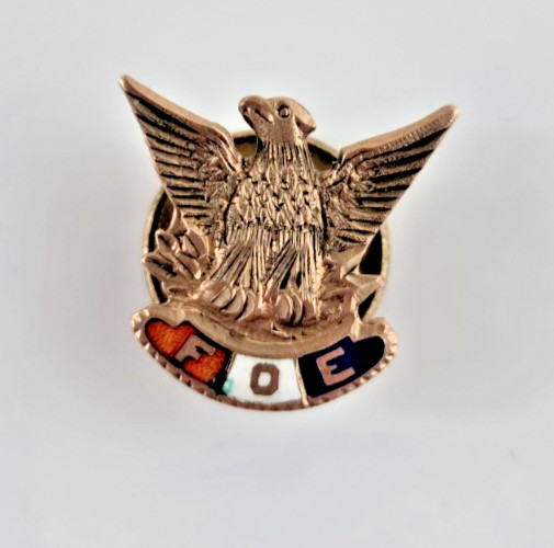 Vintage F.O.E. Fraternal Order of Eagles Member Lapel Pin Eagle Enamel