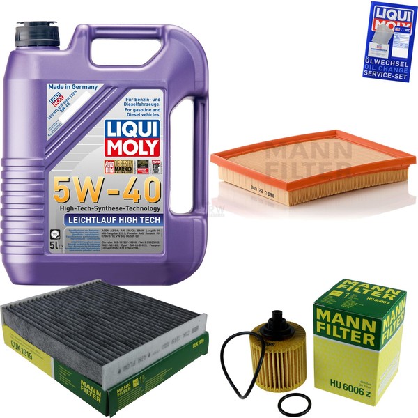 Mann Inspektionspaket 5L Liqui Moly 5W-40 FüR Toyota Auris 1.8 Hybrid Prius Plus-image