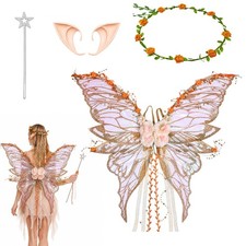 Fairy Wings Women Adult, Fairy Wings Set Butterfly Wings, Floral Garland, Wan...