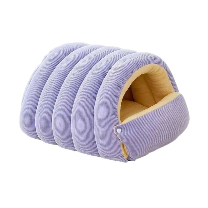 Soft Plush Cat Cave Bed Enclosed Pet Nest Cushion for Cats and Small Dogs - P...
