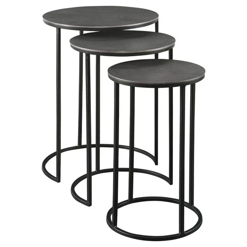Erik - 23.7 inch Metal Nesting Tables (Set of 3) Accent Furniture Uttermost - Picture 6 of 9