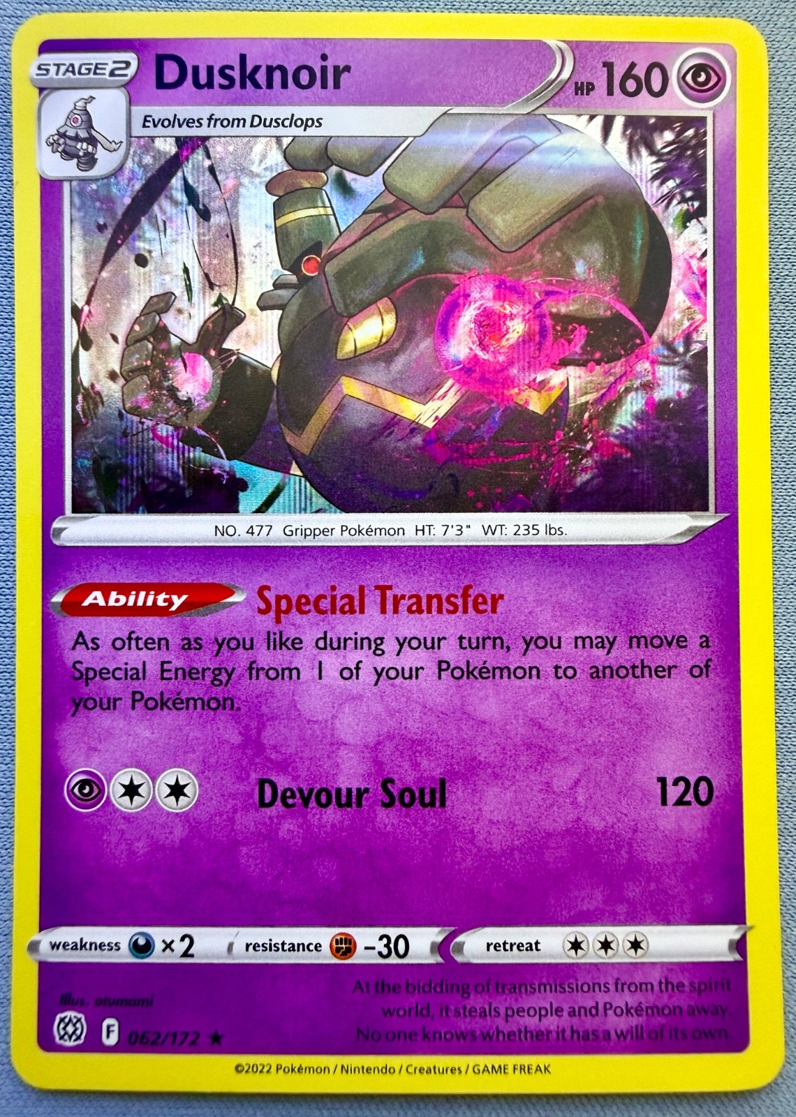 Dusknoir 62/172 Holo - LP - Pokemon TCG Brilliant Stars (2022)