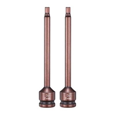 2 Stück 1/2'' Antrieb Schlag-Hex-Bit-Steckdose 7mm S2-Stahl 6'' Länge für [Brand]