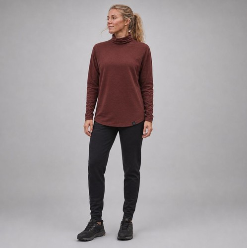 Lululemon Moraine Turtleneck Sweater Women's Size M Dark Cedar Merino Base Layer