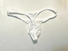 Men's Size L (USA-M) Sheer See Through T-Back Thong - White - Waffled Fabric — photo 6