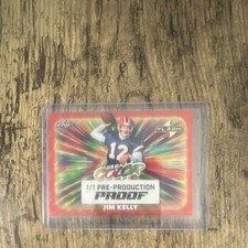 Leaf Flash of Color Jim Kelly 1/1 Pre-Production Proof Football Card