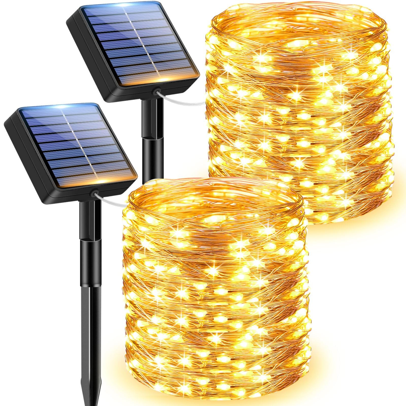 litogo 2 Pack Solar Fairy Lights Outdoor Total 80FT/24M 240LED Solar Garden