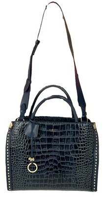 Radley Handtasche groß dunkelblau Leder Schultertasche Lansdowne Road Krokoimitat