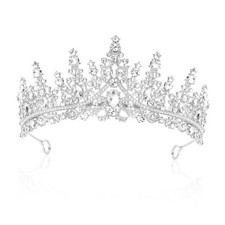 Silver Crystal Tiaras and Crowns for Women Rhinestone Headpiece Birthday sliver