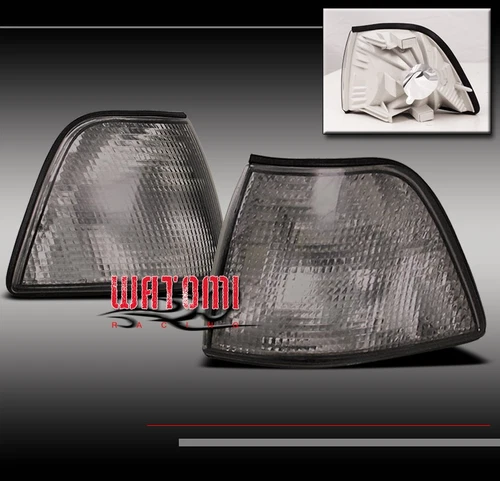 92-98 BMW E36 3-SERIES 4DR FRONT SMOKE CORNER SIGNAL LIGHTS LAMPS 93 94 95 96 97