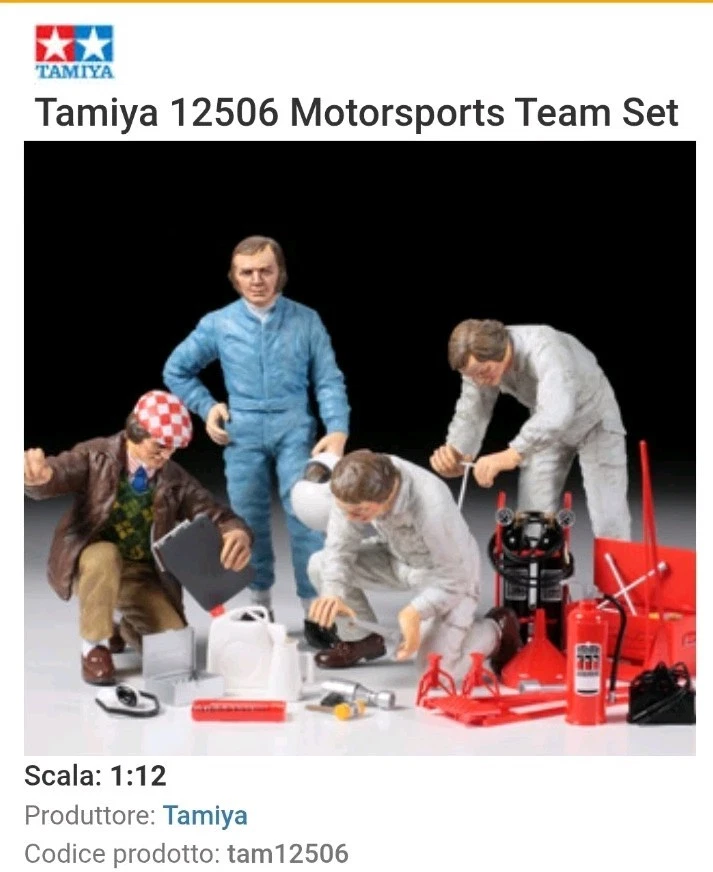 Vintage TAMIYA Team Set 12506 Originale Perfetto Scala 1/12 - Immagine 2 di 2