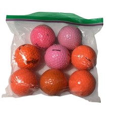 8 Used Golf Balls, 3 Pink  5 Orange
