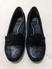 Dansko Women's Olena Size 38 7.5 Blue Metallic Work Flats Excellent Condition