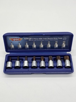VIM Tools XZN100 8-Piece Triple Square (XZN) Driver Set - 3/8'' Drive 4M-16M