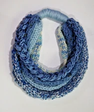Knit Infinity Scarf Circle Loop Cowl Neck Warmer Necklace One of a Kind Womens