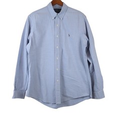 Vintage Polo Ralph Lauren Button Down Long Sleeve Blue Custom Fit Men's Large