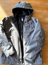 REI Kids Rain Jacket Waterproof Hooded Pockets Gray Size Medium 10-12
