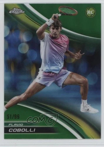 2025 Topps Chrome Green Refractor /99 Flavio Cobolli #48 1mw3