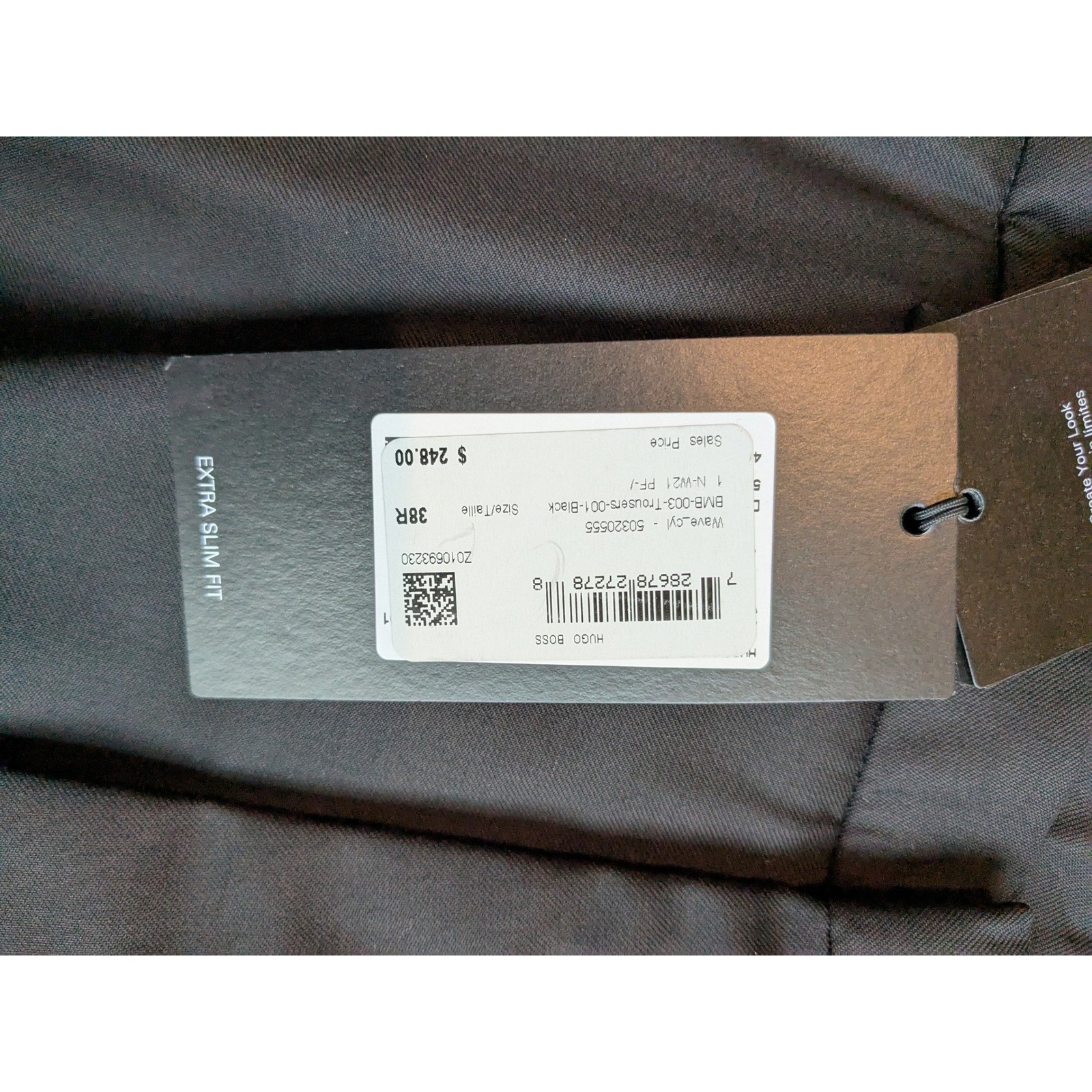 NWT $248 Hugo Boss Mens Dress Pants Extra Slim Fit Trousers 38R New with Tags thumbnail 3