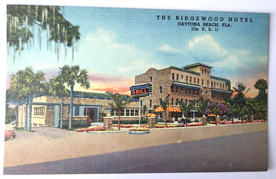 VTG 1939 ADVERTISING PC THE RIDGEWOOD HOTEL & GRILL RT 1 DAYTONA BEACH FL MINT