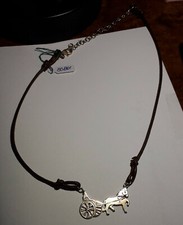 Cordino con chiusura e ciondolo Argento 925 Dorato Attacchi Le Gioie dei Cavalli