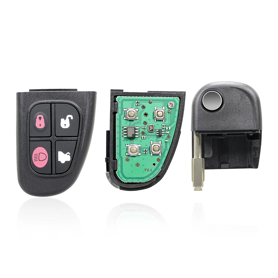 2 Para Jaguar XJ8 S-Type X-Type NHVWB1U241 CWTWB1U243 Mando a distancia Llavero abatible 4btn Foto 3 de 4