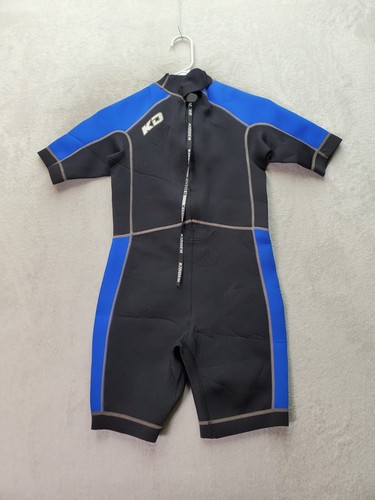 Kidder Wetsuit Youth Sz 14 Black Blue Kent Sporting Goods Short Sleeve Back Zip - Picture 2 of 9