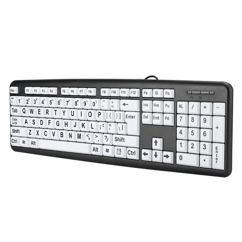 Elderly Keyboard USB Wired Keyboard White Large Print Keys QWERTY - Picture 10 of 16