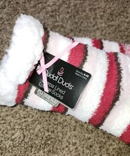 Womens Slipper Socks Cuddle Duds 4-10 Red Black White New