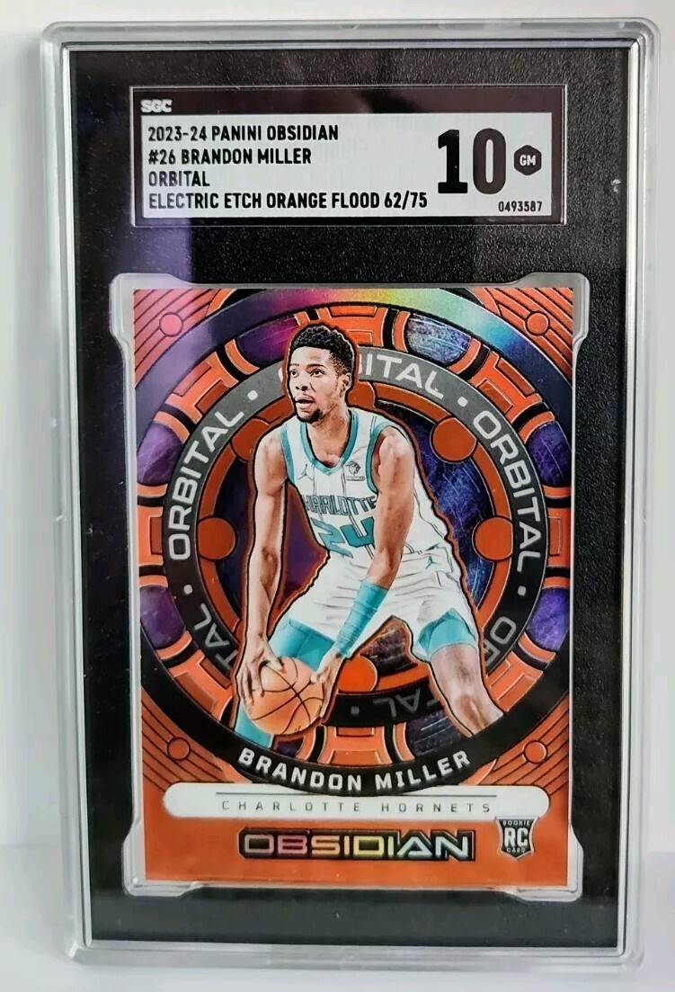 2023 Panini obsidian #26 Brandon Miller Orbital Electric Etch Orange Flood 62/75