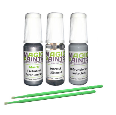 Lackstift Set geeignet für VW, LA7W / 8E8E Reflexsilber + Klarlack + Grundierung