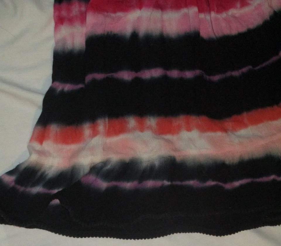 Vestido Sol Justice Niñas Talla 16 Tie Dye Volantes Dobladillo Correas de Espagueti Quitar Corto Foto 3 de 4