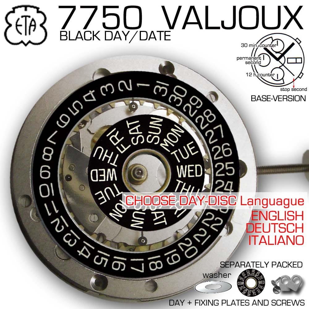 ETA chrono movement werk Mouvement Valjoux 7753 élaboré