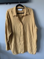 ASOS Womens Tunic Shirt Size 14 Brown Curve Button Up Hidden Buttons