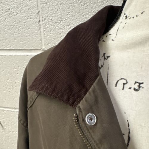 Men's Orvis Cotton Barn Jacket Plaid Lining Olive Brown Corduroy (Size xxl) - Picture 2 of 10