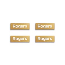 Rogers Speaker Grill Badge Logo Aluminum 30.2mm 1.1875" X9.5mm 0.375" GOLD