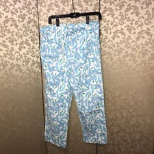 Lilly Pulitzer White Label Vintage Fish Print Pants Size Medium M