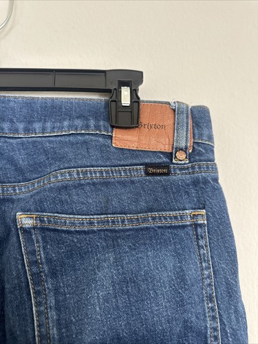 Brixton Mens 34x32 Size Navy Jeans Denim Pants Reserve Pant Regular Fit Casual - Picture 8 of 15