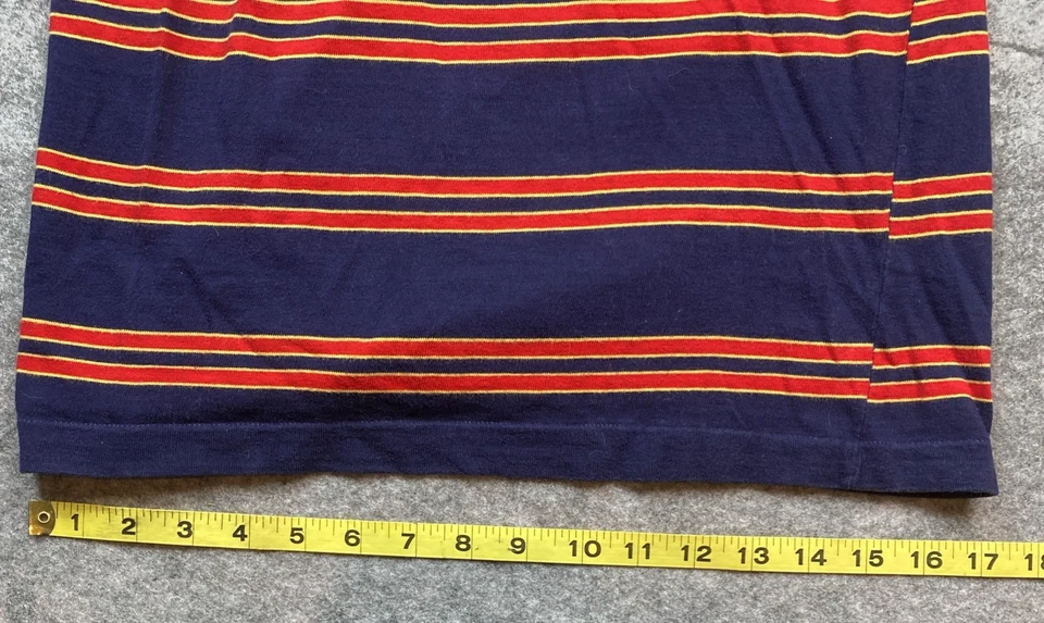 Vintage 1970s Jones NY Striped Turtleneck Shirt Long Sleeve Cotton Men's Large - Image 4 of 4