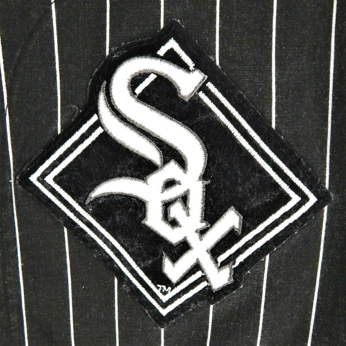 Vintage 1990's Black Chicago White Sox Pinstripe Starter Jersey Sz. XL