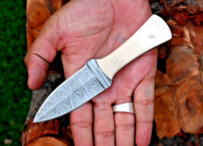 Custom Made Damascus Throwing Boot Knife /Hand Forged Damascus Steel 868