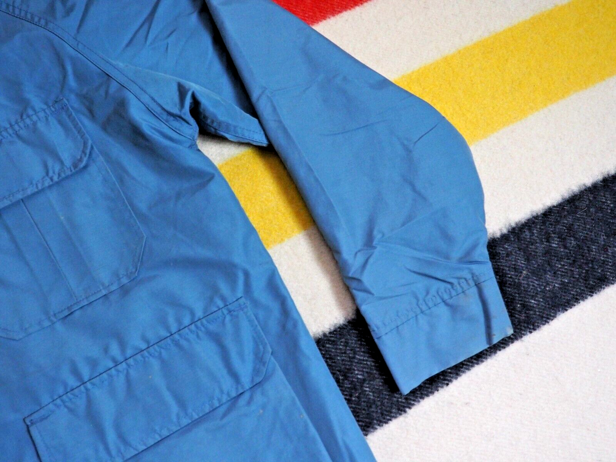 VTG 70s Woolrich Blue Gray Wool Plaid Lined Nylon Zip Snap VTG 70s Woolrich Blue Gray Wool Plaid Lined Nylon Zip Snap