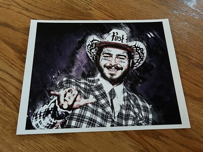 POST MALONE Art Print 8 x 10''  Poster Tattoo Rap Singer Songwriter Cowboy Hat