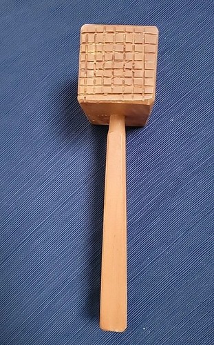 VTG primitive Wood Meat Tenderizer 9.5 Long. 4 X 2 inches Pounder Block - Picture 2 of 4