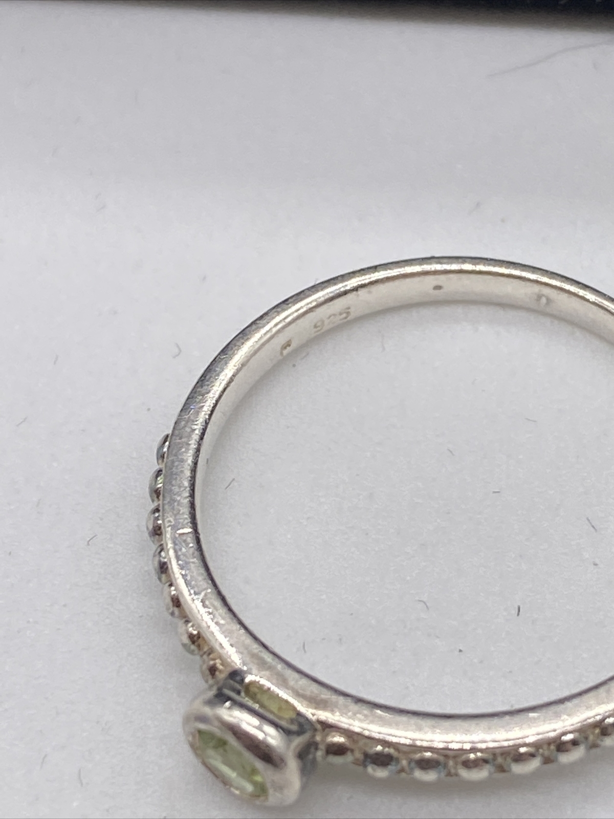 Sterling Silver Green Peridot Stackable Ring Size… - image 6