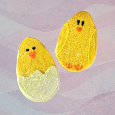 Life-Size Fake Easter Chick Sugar Cookie Set - Tiered Tray, Coffee Bar, Photo