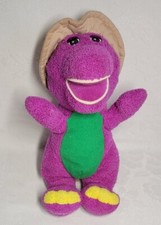 Vintage Barney The Dinosaur Plush Stuffed Animal Lyons Safari Hat 10" Tall