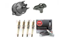 Cap + Rotor + NGK Plugs TUNE UP KIT for JEEP Wrangler Cherokee Dakota 2.5L
