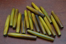 BROWN BUFFALO HORN TUBE HAIR PIPE CHOKER BEADS 2" BD-81